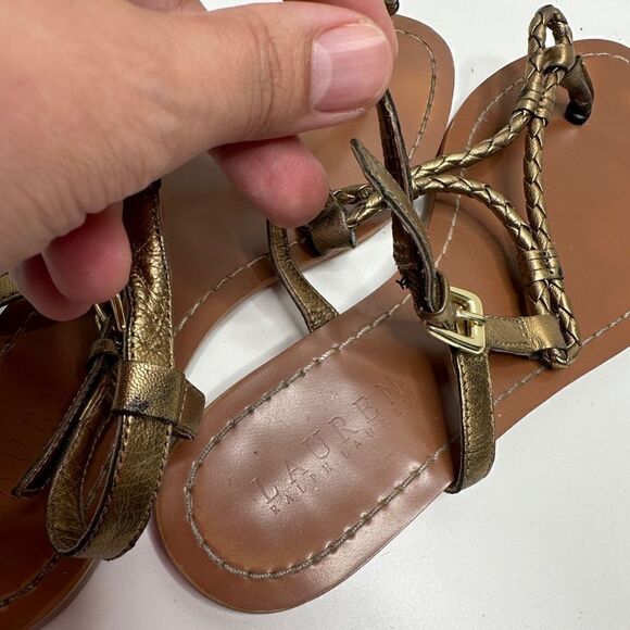 Lauren Ralph Lauren Women’s Alexa Leather Sandals Size 6 - Picture 8 of 9